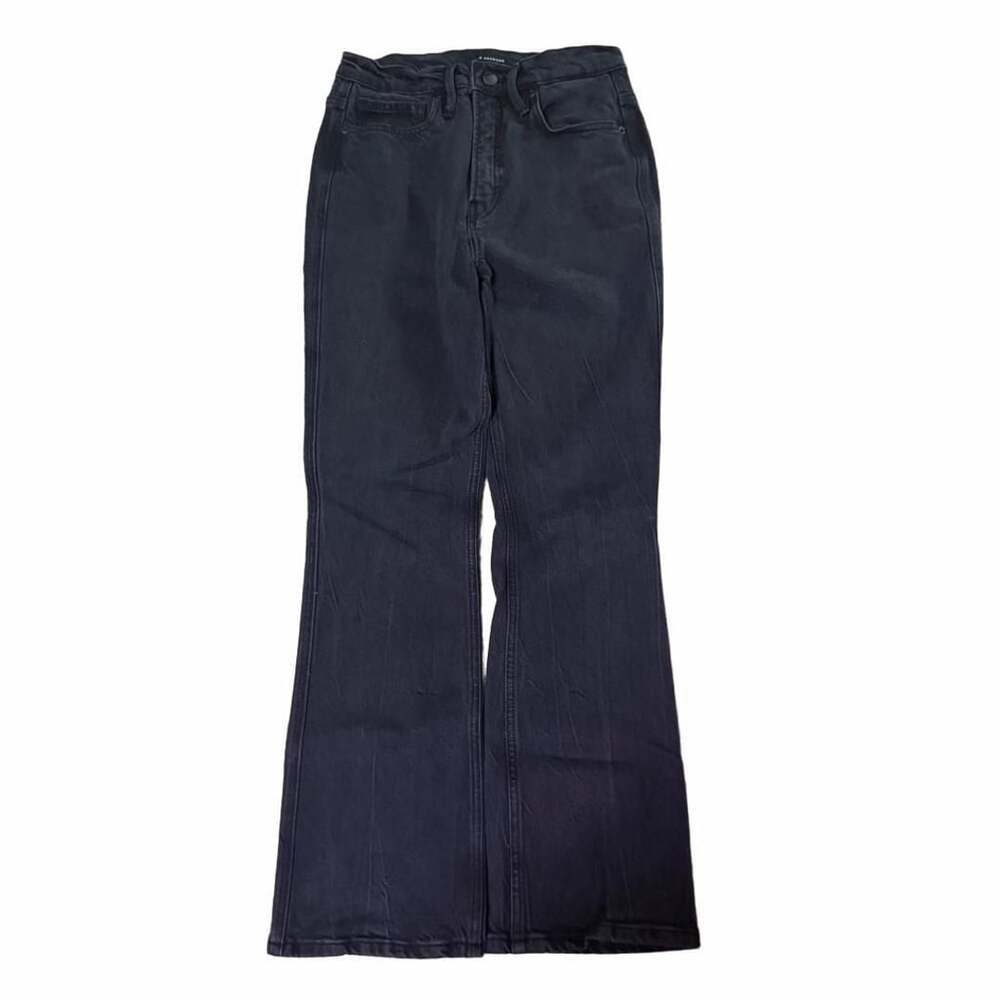 Good American Good Standard Kick Flare Size 0/25 Black Jeans